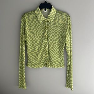 Checkered Green Garage Mesh Top